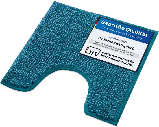 WohnDirect Bath mat set 2-piece - Petrol 45 x 45 cm
