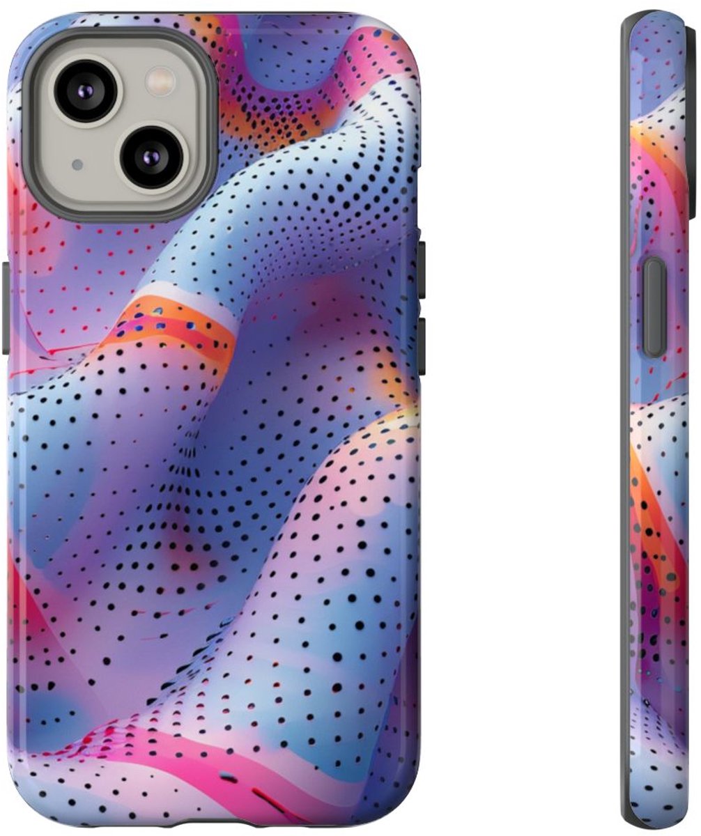 Abstracte Golvende Stippenpatroon – Telefoonhoesje Geschikt voor iPhone 14