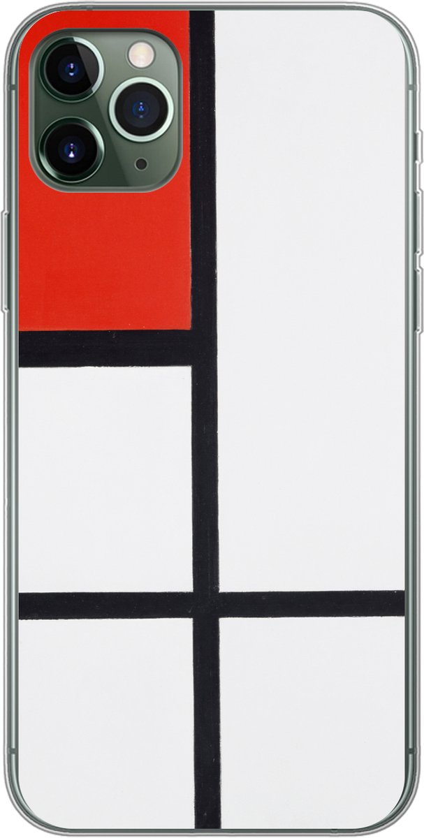 Telefoonhoesje Geschikt voor iPhone 11 Pro Max hoesje - Compositie - Piet Mondriaan - Siliconen Telefoonhoesje Telefoonhoesje