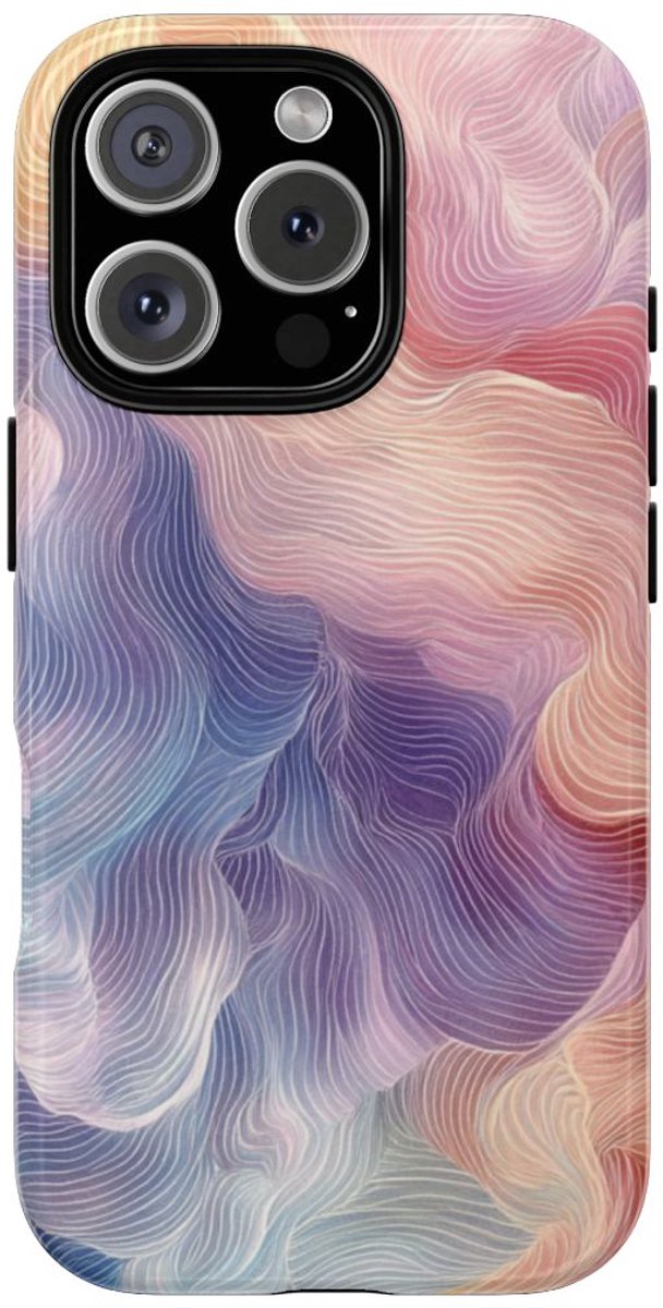 Zachte Pastel Abstracte Golven – Telefoonhoesje Geschikt voor iPhone 16 Pro