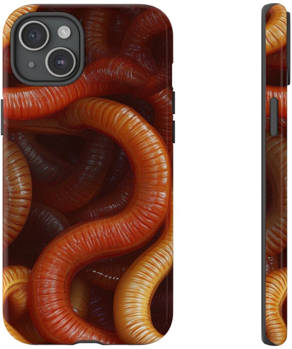 Gedetailleerd Aardwormenpatroon – Telefoonhoesje Geschikt voor iPhone 15 Plus