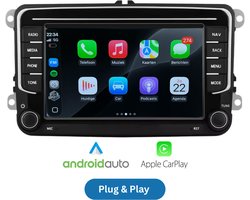 Autoradio - Geschikt voor Volkswagen, Skoda & Seat - Apple Carplay & Android Auto (Draadloos) - 2G+64GB (Octacore processor) - Android 13 /2 jaar garantie/ 7 Inch HD - Bluetooth/USB/WIFI - Inclusief Microfoon