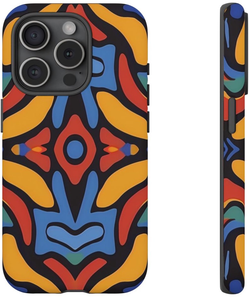 Kleurrijk Abstract Patroon – Telefoonhoesje Geschikt voor iPhone 15 Pro