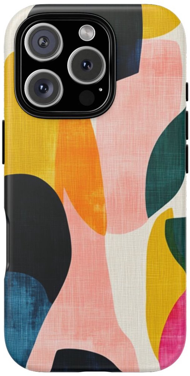 Abstracte Kleurrijke Vormenpatroon – Telefoonhoesje Geschikt voor iPhone 16 Pro