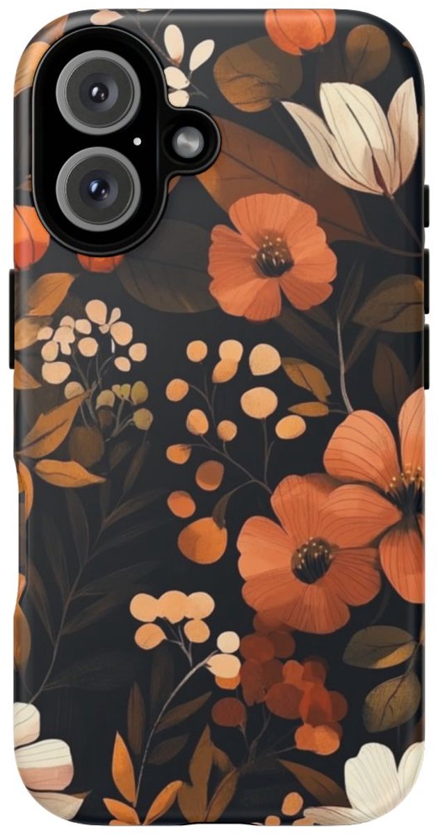 Herfstachtig Bloemenpatroon – Telefoonhoesje Geschikt voor iPhone 16