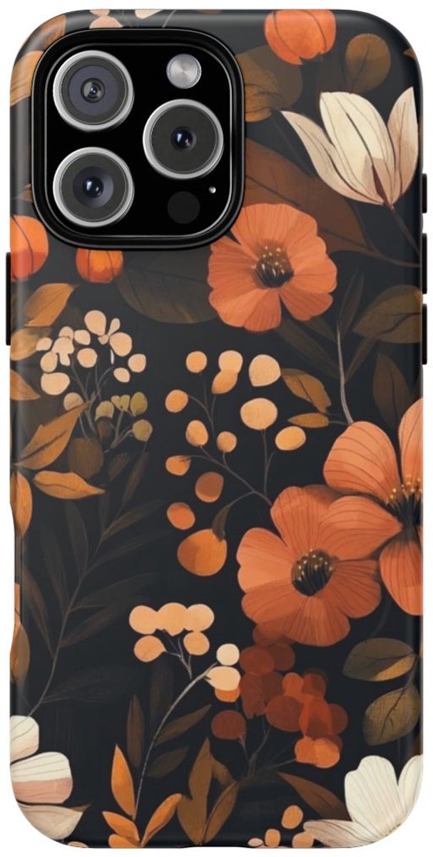 Herfstachtig Bloemenpatroon – Telefoonhoesje Geschikt voor iPhone 16 Pro Max