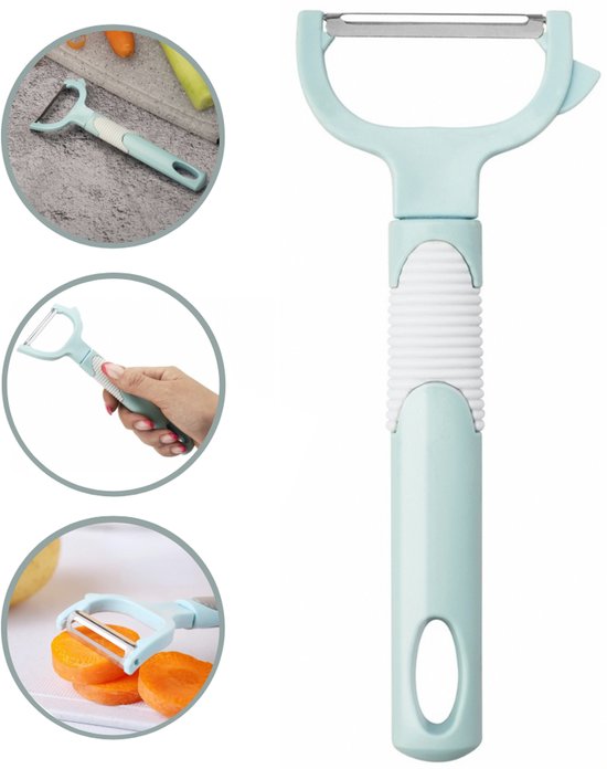 Dunschiller - Julienne & Groenteschiller - Groentesnijder - Uiensnijder - Spiraalsnijder - Juliennerasp - Juliennesnijder - Sliertensnijder - Multifunctionele Groenten Schiller Aardappel schiller - Dunschiller Bla/Gro/Roze