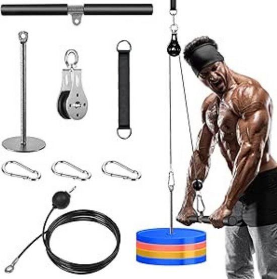 Fitness Cable LAT Pulley System, Katrol Systeem Apparatuur Voor Thuis – Lat Pulldown Pulley Cable System Cable Machine Fitness Apparaten Met Grip Pulley Set Gym Tricep Rope Stang Voor Home Gym