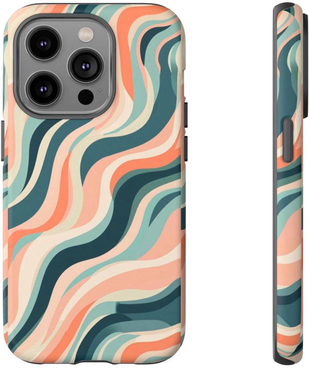 Zwevende Pastellijnen – Telefoonhoesje Geschikt voor iPhone 14 Pro