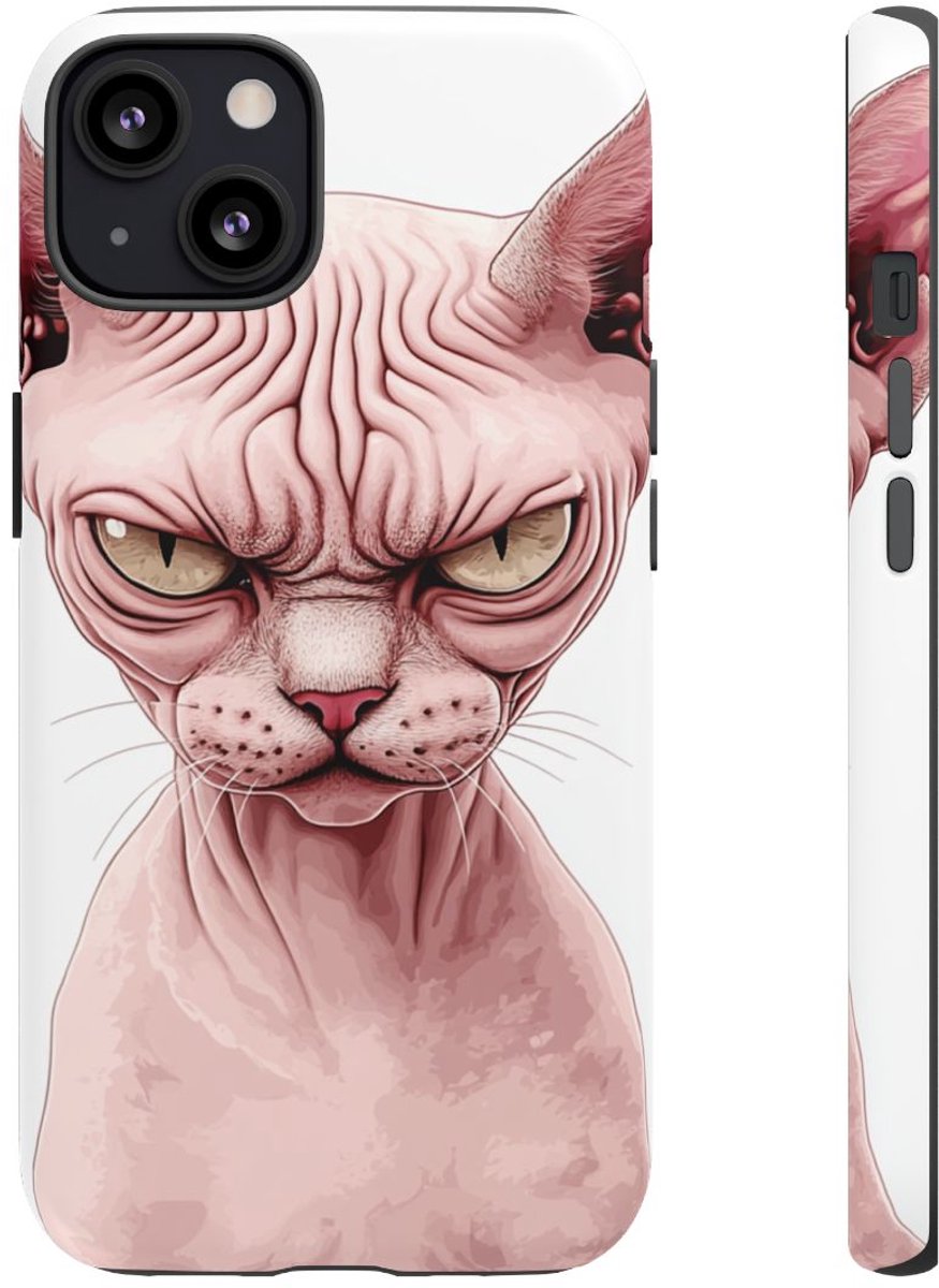 Roze Sfinxkat Illustratie – Telefoonhoesje Geschikt voor iPhone 13