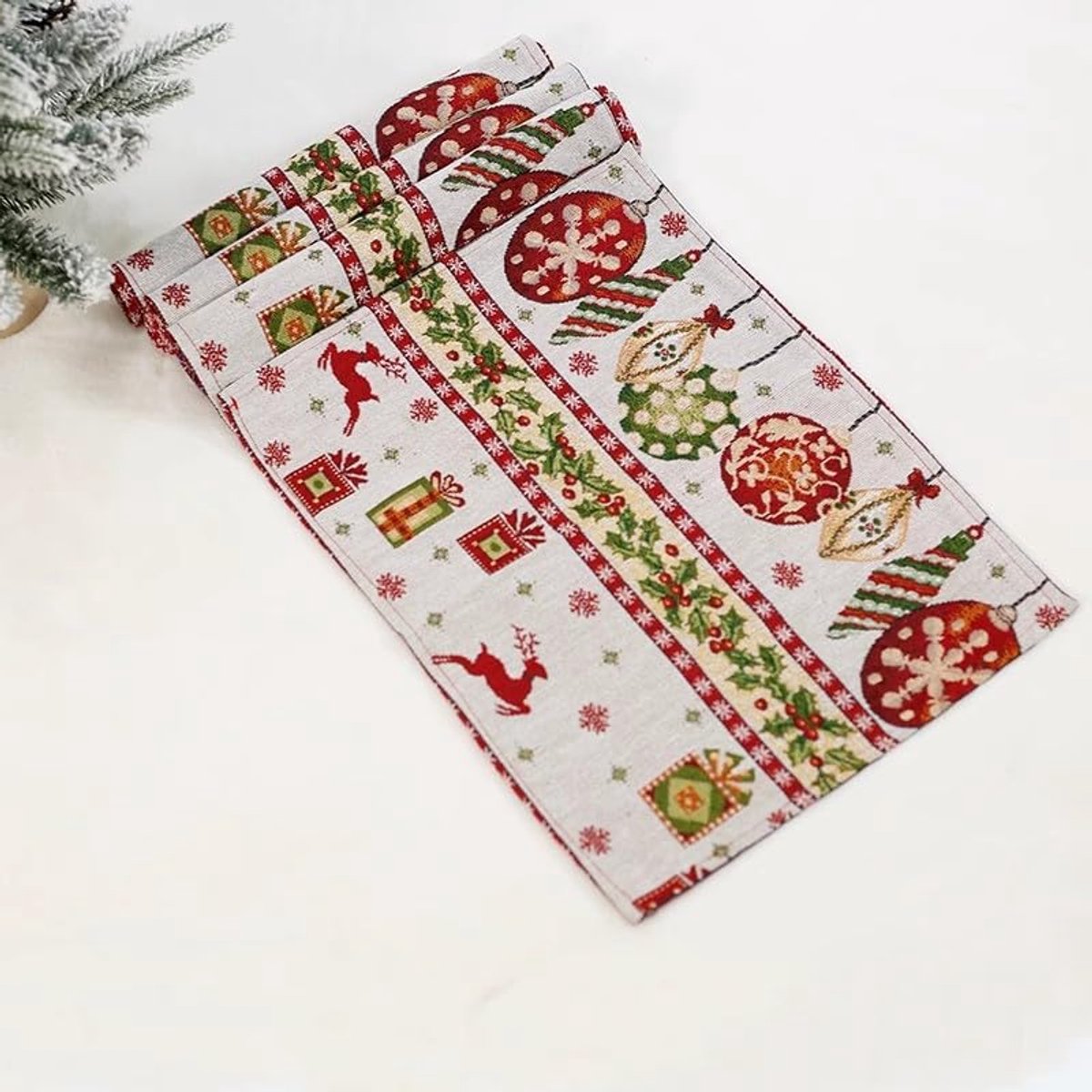 Set van 6 kerst placemats - tafeldecoratie - stof