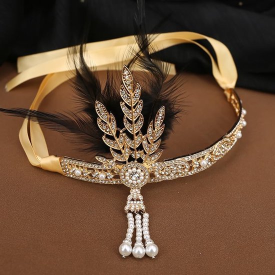 BABEYOND 1920 Hoofdband Flapper Hoofddeksel Veren Hoofdband Gatsby Kostuum Accessoires