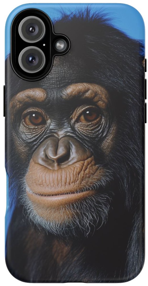 Aapportret op Koningsblauw – Telefoonhoesje Geschikt voor iPhone 16 Plus
