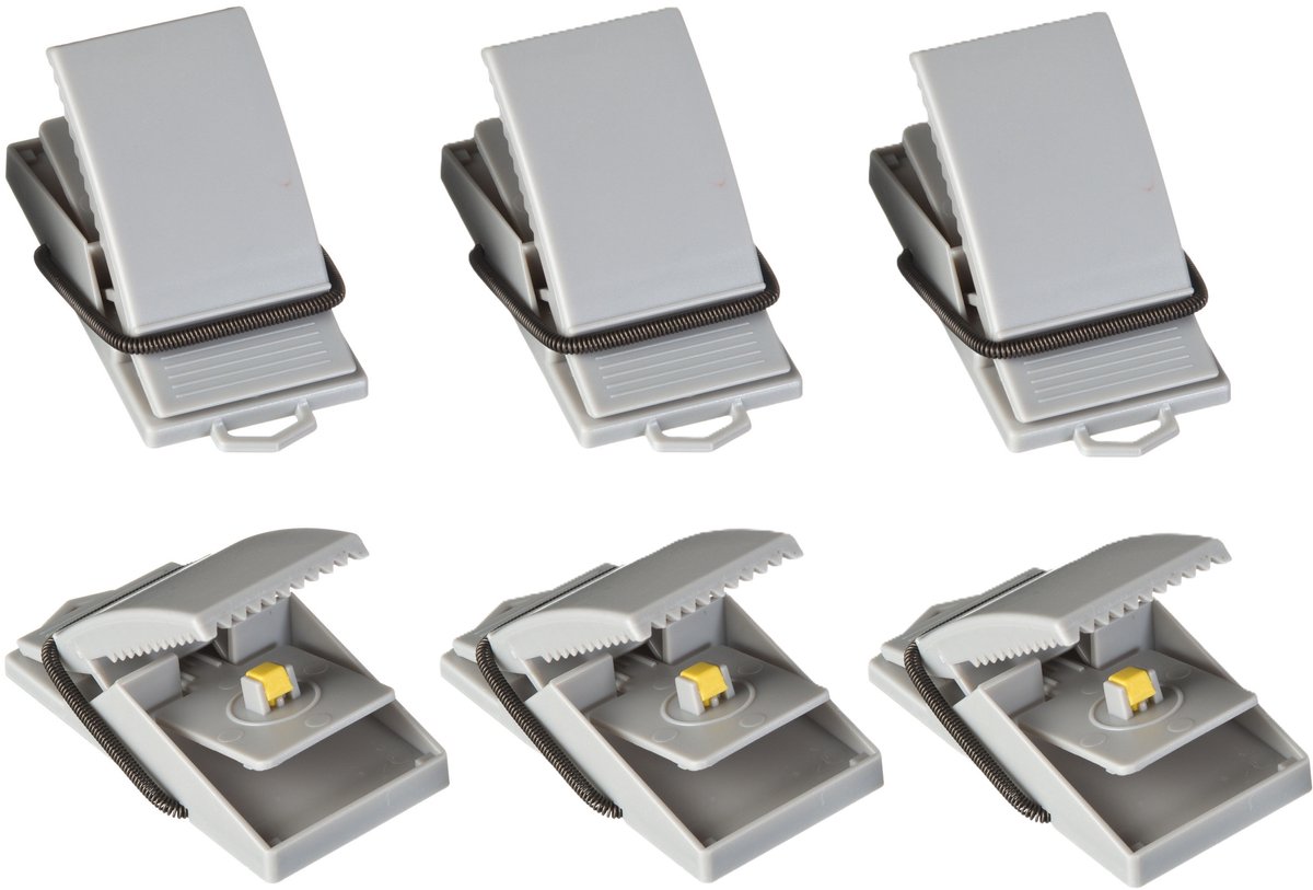 Muizenval - 3x stuks - kunststof - muizenklem - 8 cm