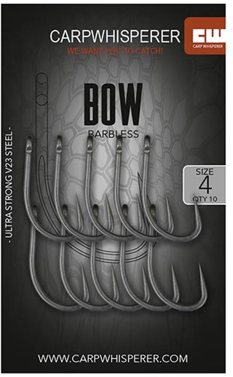 Carp Whisperer - Bow Haak - 10 stuks - Haak Maat: 6 - Micro Barb