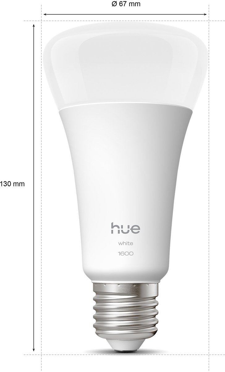 Philips Hue Slimme LED A67 Bulb, Warm Wit Licht, E27 Fitting – foto 7