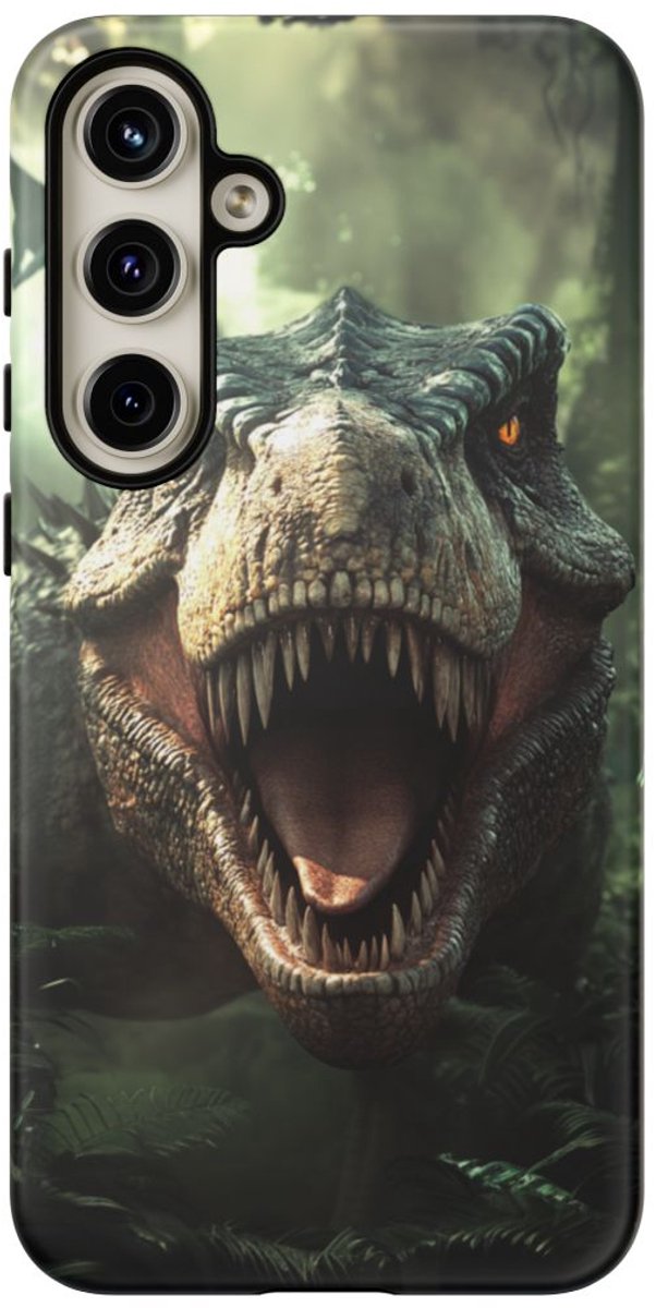 Stoere Dinosaurus in de Jungle – Telefoonhoesje Geschikt voor Galaxy S24 Plus