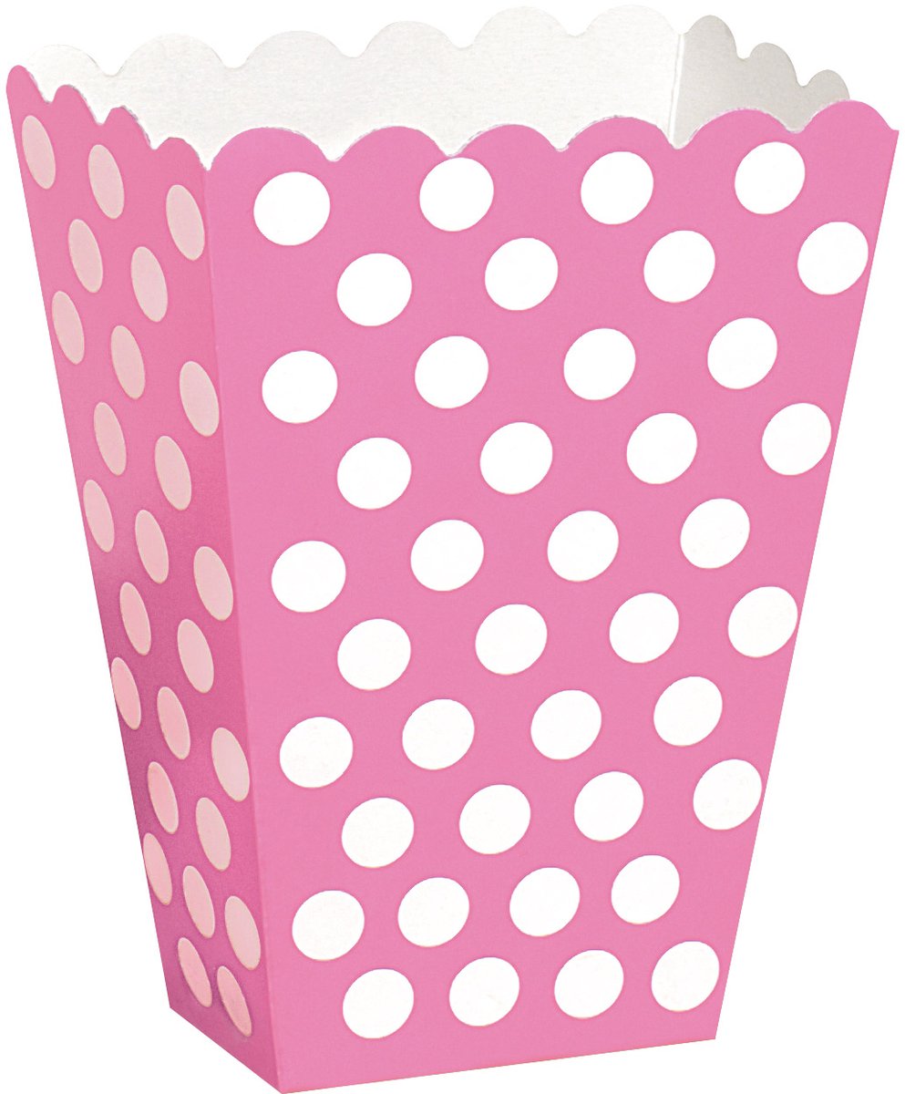 Haza Original Feestdoosjes Polkastip Roze 14 X 9 Cm 8 Stuks
