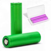 Lot de 2 batteries rechargeables Tech Essentials® 18650 - 2600 mAh 3,6 V - 7,8 A - Li-ion - Surface plate - Support - Batterie - Lithium