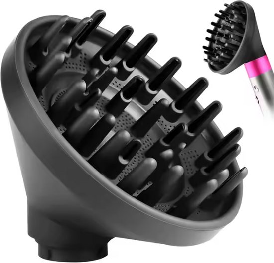 Opzetstuk geschikt voor Dyson Haarstyler - Haardroger Föhn Diffuser - Geschikt voor Airwrap Styler HS05 HS03 HS01- Converter - Zwart