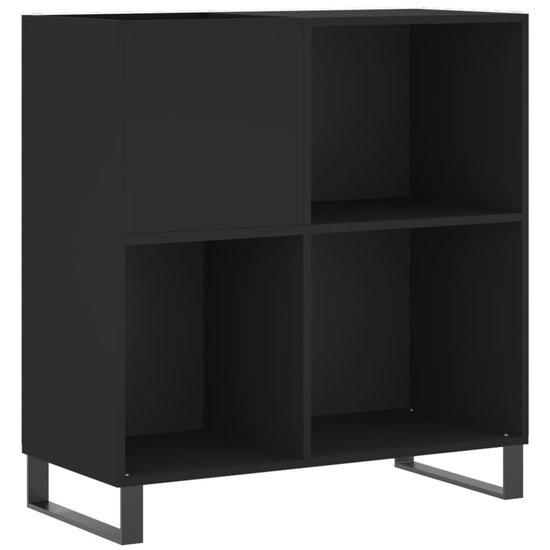 Platenspelermeubel - LP-kast - Platenspelerkast - Draaitafelstandaard - Platenspelerstandaard - Vintage Displayplank - Zwart — afbeelding 5