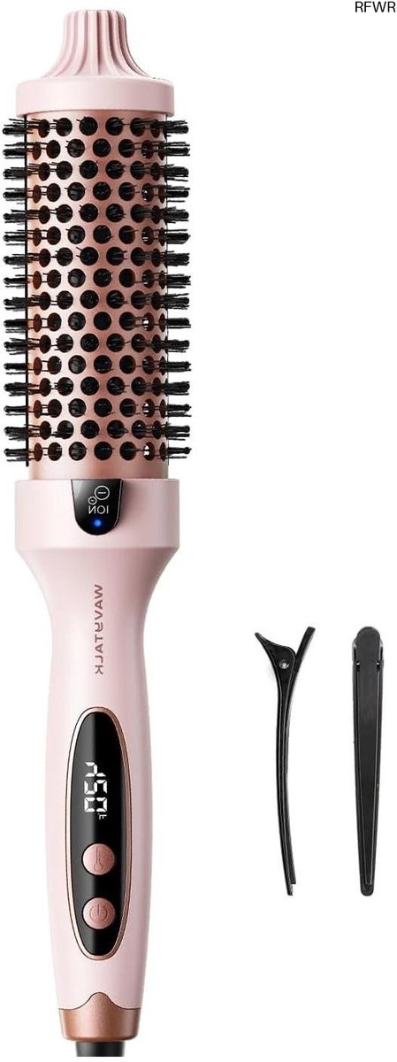 RFWR® Verwarmde Ronde Borstel voor Blowout Look – 3,8 cm Thermische Borstel met 5 Temperatuurinstellingen