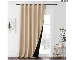 RFWR® Verduisterende Gordijnen met Lussen - 100% Lichtwerend en Thermisch Isolerend - Geschikt voor Woonkamer en Slaapkamer - 200x245cm - Bi