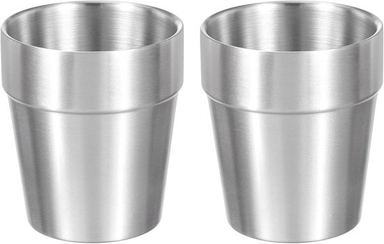 Robin Goods® 6x roestvrijstalen drinkbekers - Hoogwaardige roestvrijstalen beker - Campingbeker 260 ml - Reisbeker breukvast en BPA-vrij (006 stuks