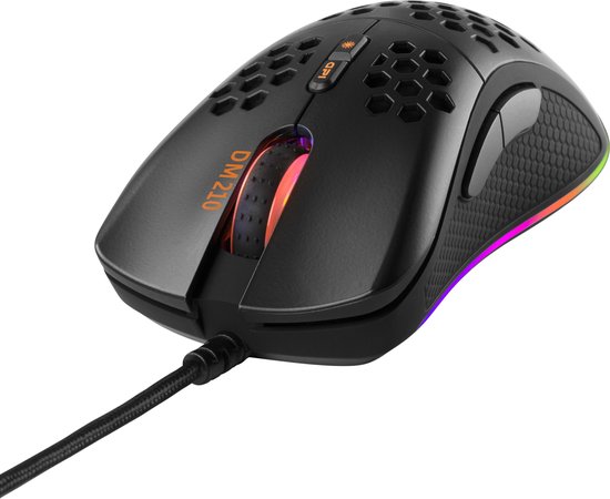 Deltaco DM210 Gaming Muis - Bedraad - Lichtgewicht - RGB - 6400 DPI - Zwart