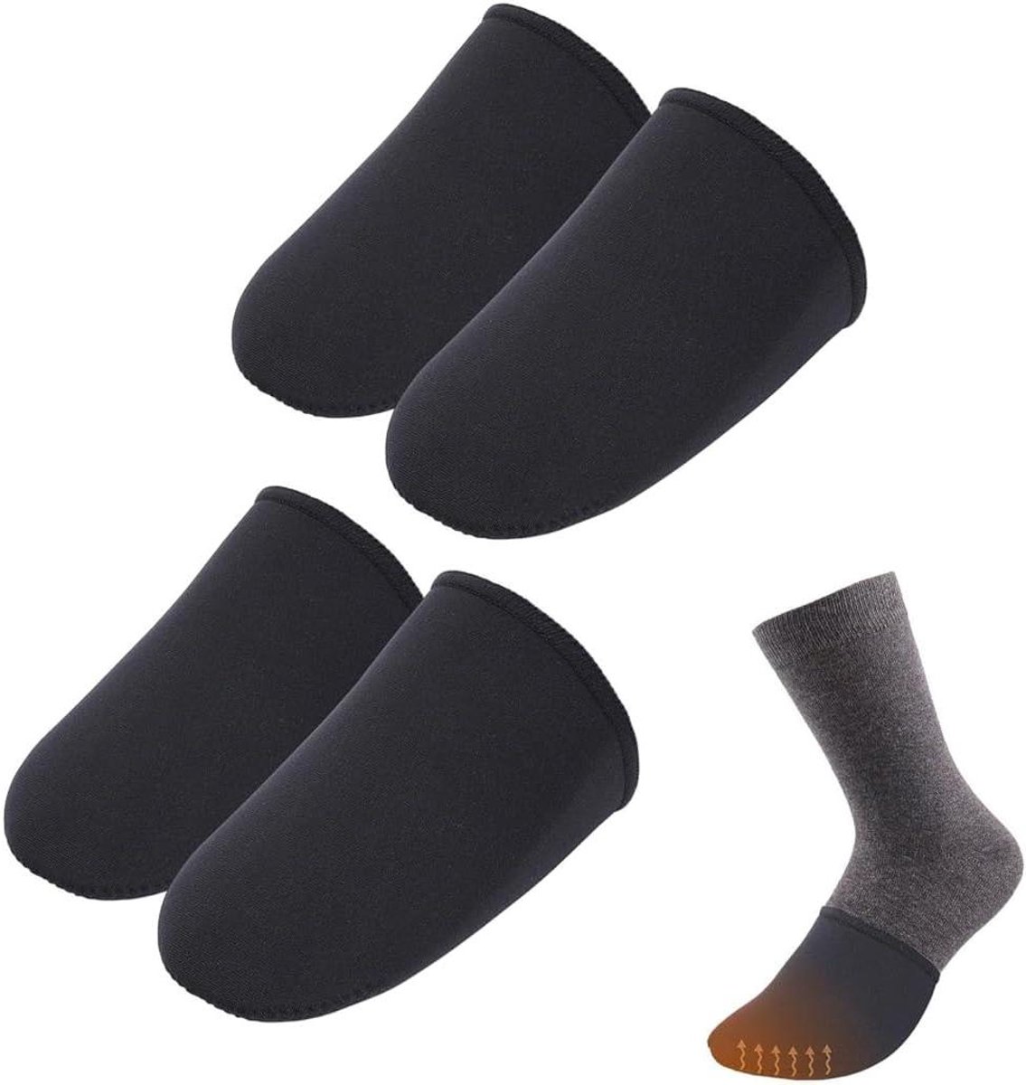 Allecto Plus - Voetenwarmers 3mm Dik - Unisex Zwart voor Skiën en Kamperen - Blauw M