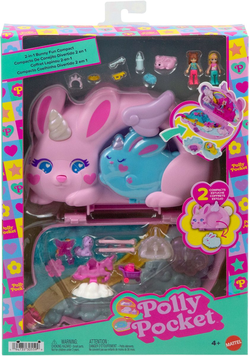 Polly Pocket 2-in-1 Konijntjesplezier - Tasje met compacte speelset — afbeelding 3