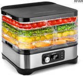Déshydrateur alimentaire RFWR® en acier inoxydable 450 W - Déshydrateur à 5 niveaux avec contrôle de température 35-70 °C