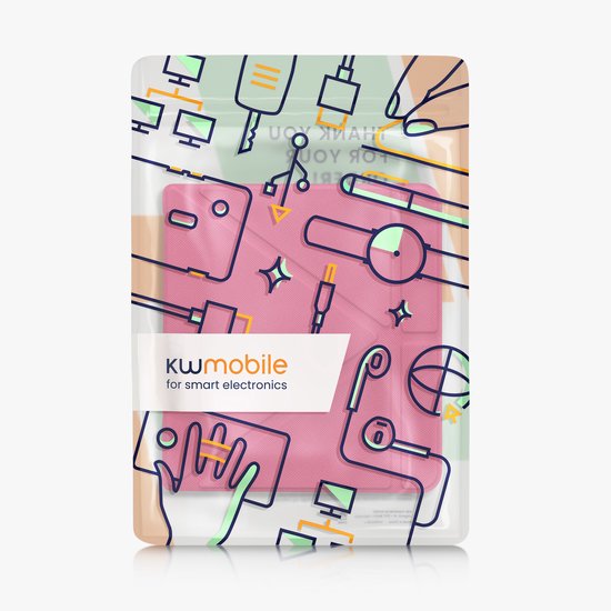 kwmobile e-reader hoesje geschikt voor Kobo Libra H2O hoes - Ereader flip case met standaard - E reader cover van kunstleer - In neon roze van Merkloos — afbeelding 3