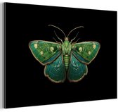 Aluminium schilderij 180x120 cm - Wanddecoratie metaal - Mot - Levendig - Groen - Metalen muurdecoratie woonkamer - Decoratie industrieel - Foto op dibond - Industriële accessoires slaapkamer