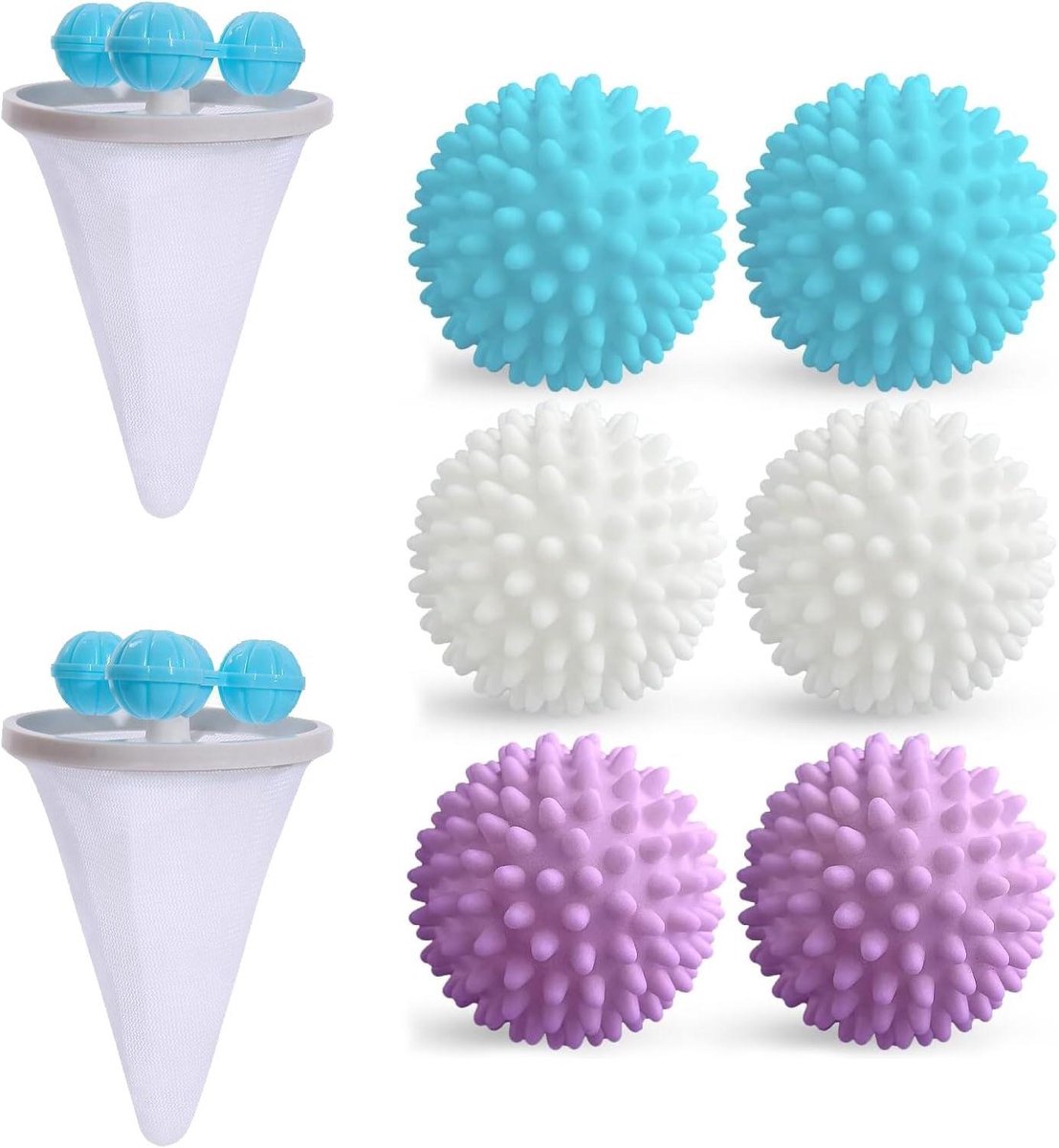 JGS Premium - Wasbal Herbruikbare voor Wasmachine 8 Stuks Haarfilter Drogerballen - Thuis Kleding Reiniging