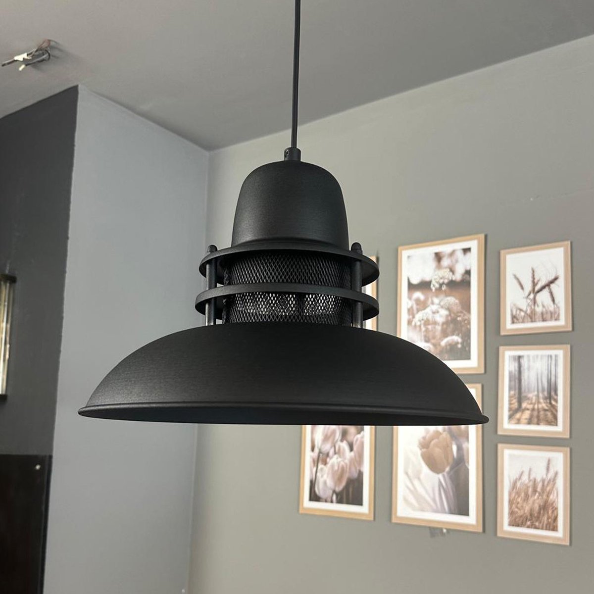 Bamyum Lighthouse Hanglamp Zwart Metalen 1xE27 Fitting Ø 34 cm Pendellamp Voor Binnen Binnenkleur is Goud