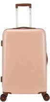 Decent RETRO Middelmaat koffer 66x42x26 – Reiskoffer met wielen - Lichtgewicht koffer – Reiskoffer midden - Veilig TSA Cijferslot – Pink