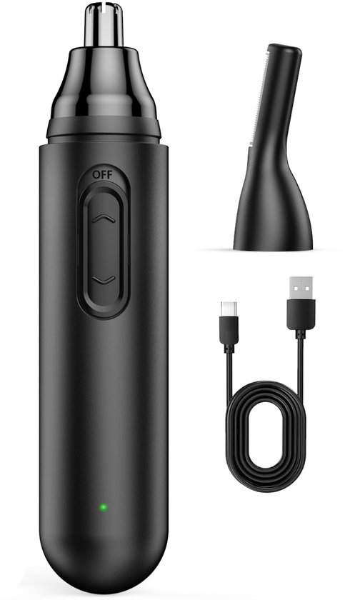 Neushaartrimmer 2 in 1 - Neustrimmer - Wenkbrauw en Oorhaar trimmer - Usb Oplaadbaar - Neustrimmer Mannen en Vrouwen - Zwart