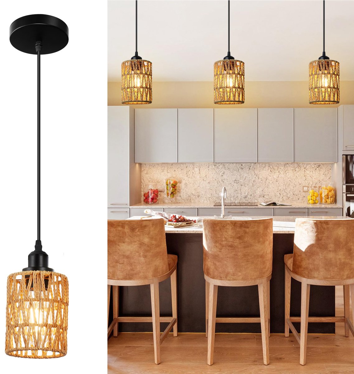 3-lichts hanglamp vintage industriële hanglamp met geometrisch