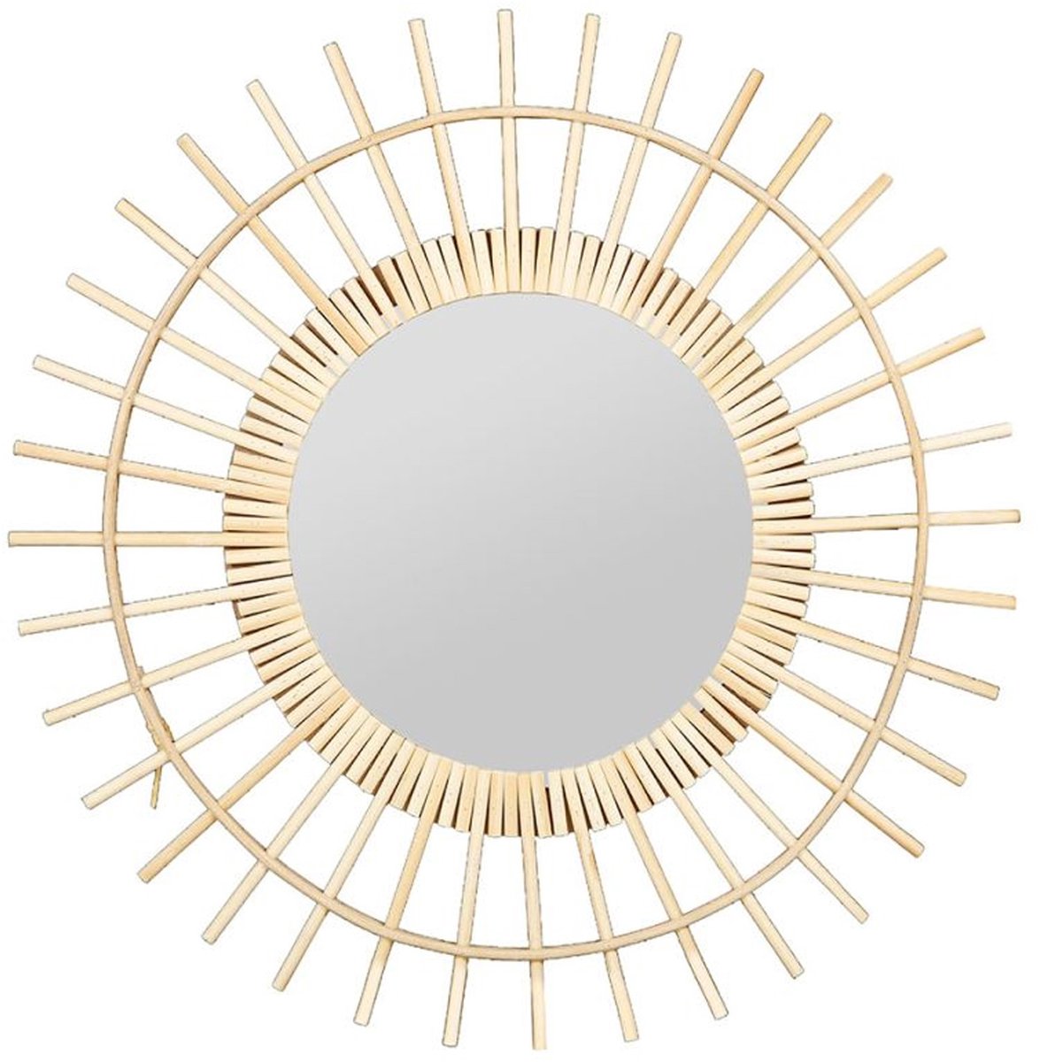 Ostaria Wandspiegel Sun - zon - rotan - D55 cm - bohemian/boho spiegel
