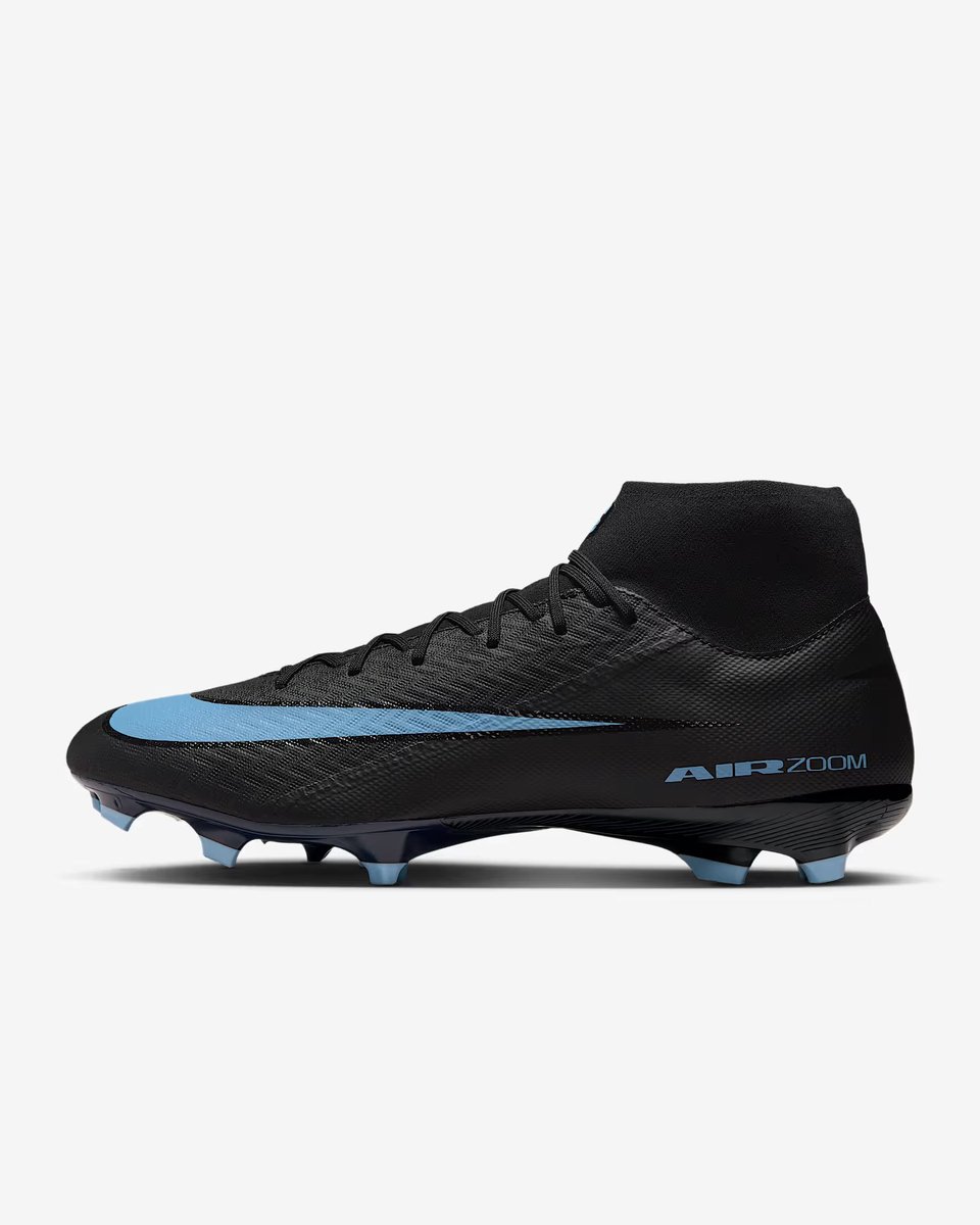 Zwarte Nike Mercurial Superfly 10 Academy voetbalschoenen voor heren, maat 39, met Zoom Air unit en synthetisch bovenwerk.