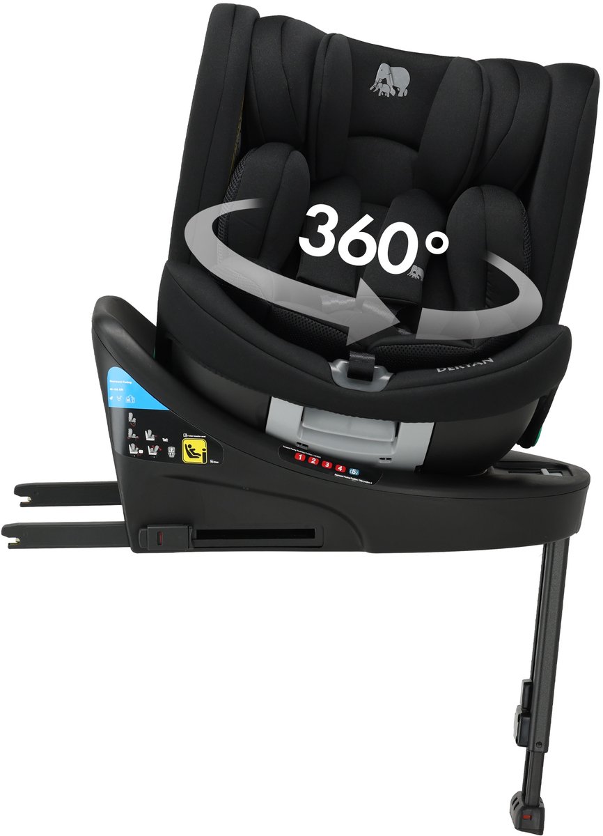 Deryan Chase Luxe Autostoel i-Size - Kinderstoel Auto - isofix - Zwart – foto 8