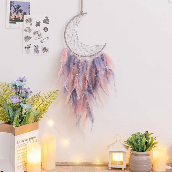 7 Chakras White Tree of Life Dream Catcher Wall Decoration with Rainbow Healing Crystal Stone Handmade Art Feather Dream Catcher Wall Hanging Ornament