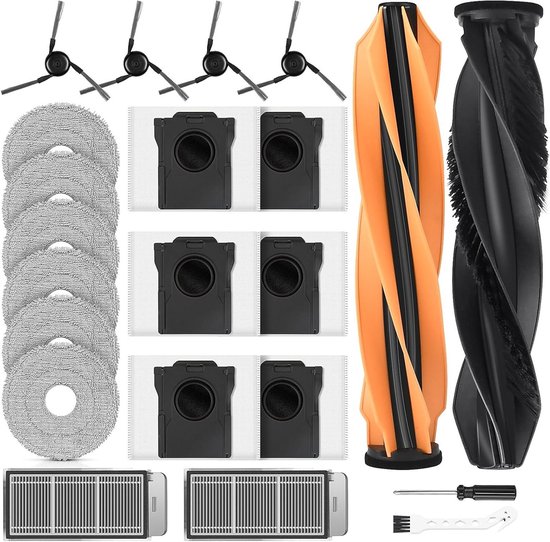 UTTASU Vervangende Onderdelen Kit Voor LEFANT M3 Robot Vacuüm, Hoofdborstel Zijborstels Filter Mop Doeken Accessoire Set