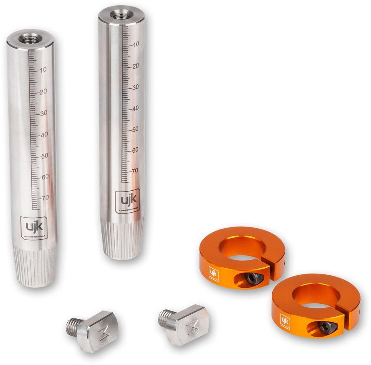 UJK Raildogs voor Makita geleiderails - handig op je MFT / PARF 20 mm gaten werkbank - 2 stuks