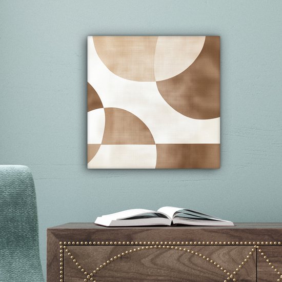 Canvas schilderij 20x20 cm - Exclusieve wanddecoratie Snijdende cirkels - Overlappende vlakken - Muurdecoratie woonkamer - Slaapkamer decoratie - Kamer accessoires - Schilderijen op canvas