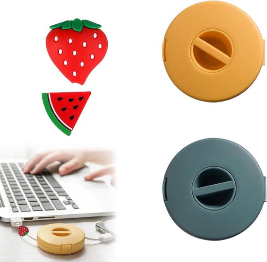 Allecto Plus - Ronde ABS kabelhaspel voor draagbare USB kabelbeheer