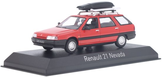 Renault 21 Nevada 1989 Rouge avec Accessoires - Modèle 1/43
