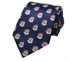 Sorprese Stropdas - Kerst Stropdas - Blauw - Kerstman - Stropdassen - Model 7 - Cadeau