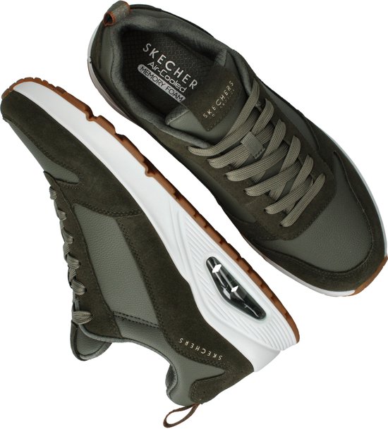 Skechers Uno - Stacre Baskets pour femmes pour hommes - Vert olive - Taille 44